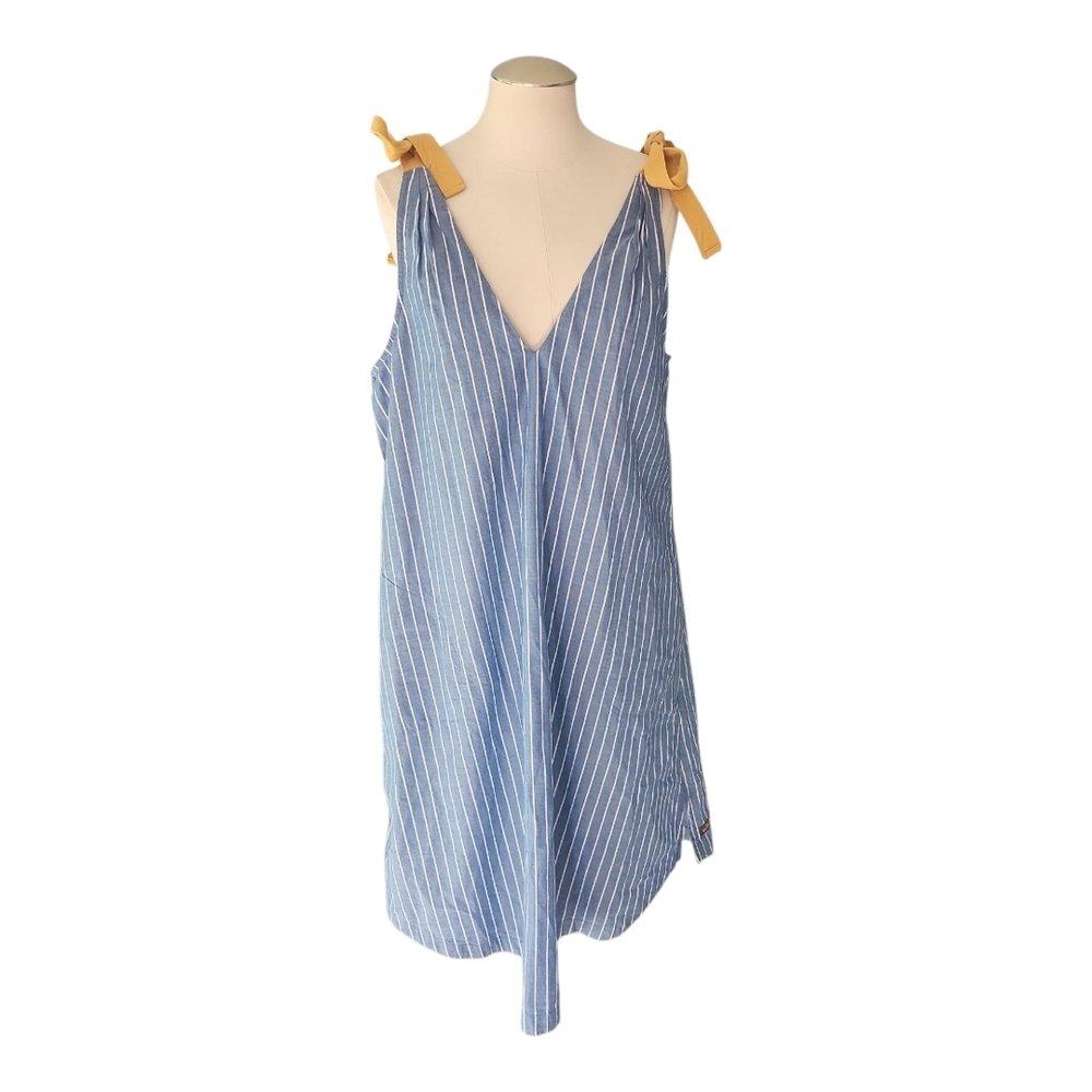 Matilda Jane Sandy Seashell Blue and White Striped Dress Yellow Ties Swim Cover
